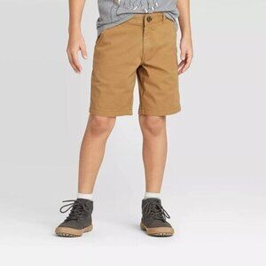 NEW Boys Flat Front at The Knee Woven Shorts Cat & Jack‎ Khaki Size 16